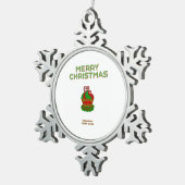 クリスマスカップケーキスノーフレークオーナメント スノーフレークピューターオーナメント (右)