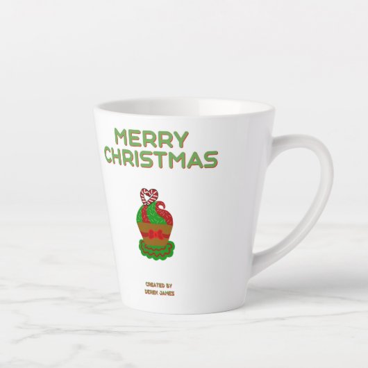 クリスマスカップケーキスモールラテマグカップ カフェラテマグ (右)