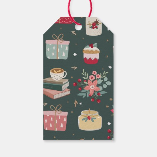 クリスマスカップケーキホリデーグッズのパーソナライズされたギフト ギフトタグ (裏面)