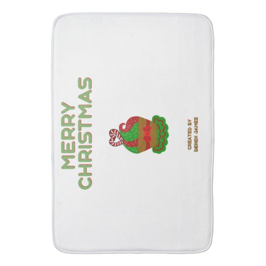 クリスマスカップケーキ大浴場マット バスマット (正面縦)