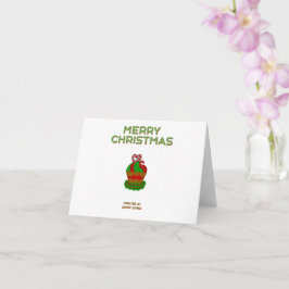 クリスマスカップケーキ小さな水平グリーティングカード カード