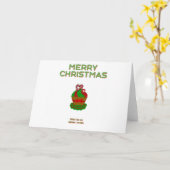 クリスマスカップケーキ標準サイズのグリーティングカード カード (黄色い花)