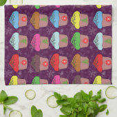 クリスマスカップケーキ キッチンタオル (折り畳み)