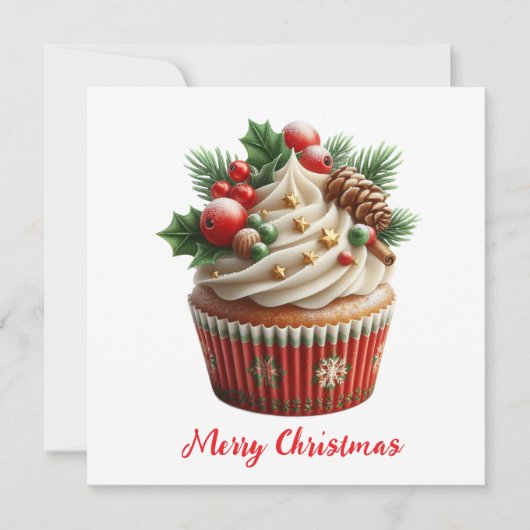 クリスマスカップケーキ シーズンカード (正面)