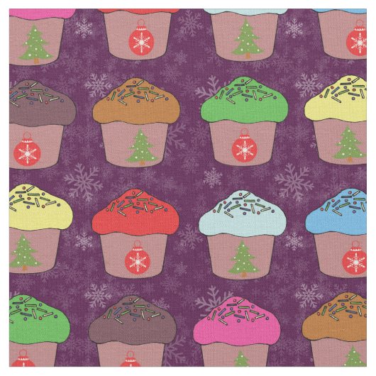 クリスマスカップケーキ ファブリック (クローズアップ)