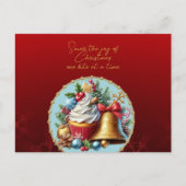 クリスマスカップケーキ 喜びを味わって ポストカード (正面)