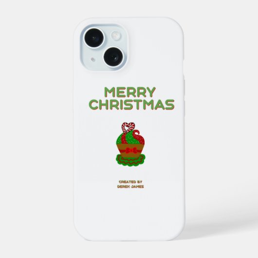 クリスマスカップケーキApple iPhone 15ケース (裏面)