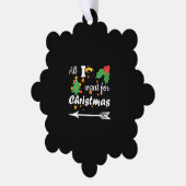 クリスマスカップルのシャツが欲しいもの オーナメントカード (左)