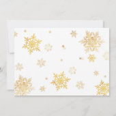 クリスマスカップルのベビーシャワー金ゴールド雪片 招待状 (裏面)