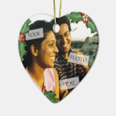 クリスマスカップルハートフォトオーナメント セラミックオーナメント (左)