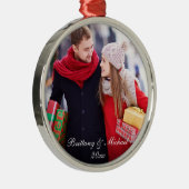 クリスマスカップル写真オーナメント年WS メタルオーナメント (右)