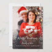 クリスマスカップル写真家族の妊娠 案内状 (正面)