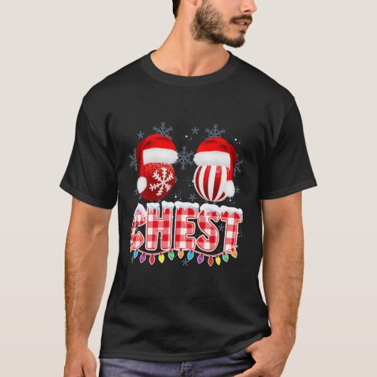 クリスマスカップル胸のナッツ一致する栗の男性 Tシャツ (正面)