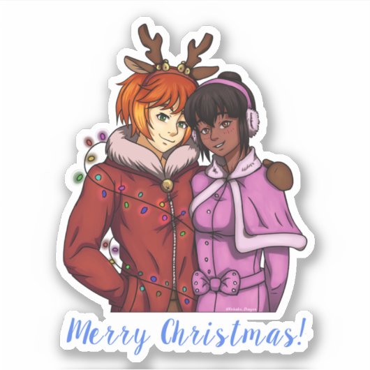 クリスマスカップル シール (正面)