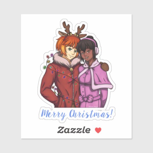 クリスマスカップル シール (シート)