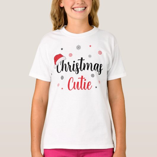 クリスマスカティーサンタ帽子  Tシャツ (正面)