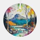 クリスマスカディア国立公園マクシマリスト結婚した ガラスオーナメント (裏面)