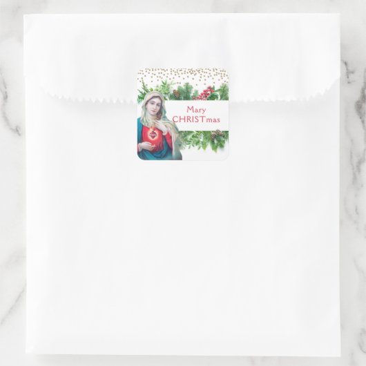 クリスマスカトリックヴァージンマリア宗教 スクエアシール (バッグ)