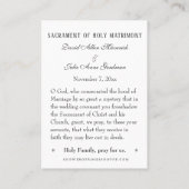 クリスマスカトリック結婚式の引き出物神聖カード 名刺 (裏面)