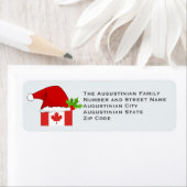 クリスマスカナダ愛国国旗の差出人住所 ラベル (インサイチュ)