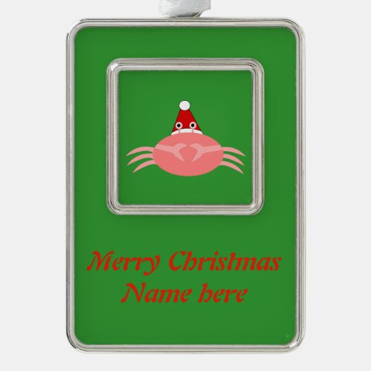 クリスマスカニカスタムオーナメント シルバープレートフレームオーナメント (正面)