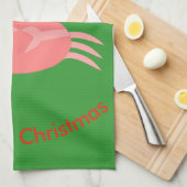 クリスマスカニカスタムタオル キッチンタオル (四つ折り)
