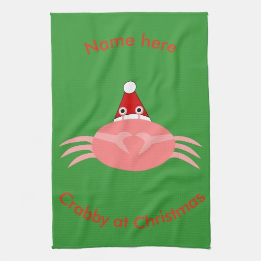 クリスマスカニカスタムタオル キッチンタオル (縦)