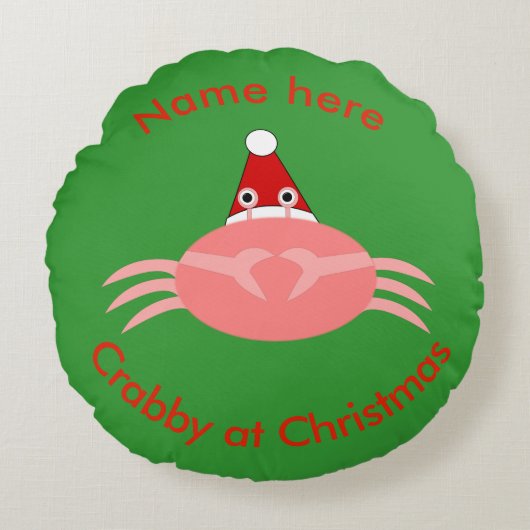 クリスマスカニカスタム枕 ラウンドクッション (正面)