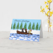 クリスマスカヌーラブラドール カード (黄色い花)