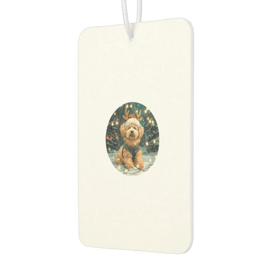 クリスマスカバプーのトナカイ犬サンタハットかわいいホリ カーエアーフレッシュナー (左)