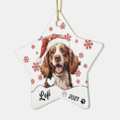 クリスマスカバリエールズドパーソナライズされたッグ セラミックオーナメント (左)