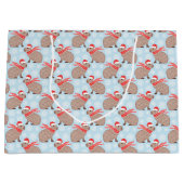 クリスマスカピバラおもしろいフェスティバル動物愛好家 ラージペーパーバッグ (正面)