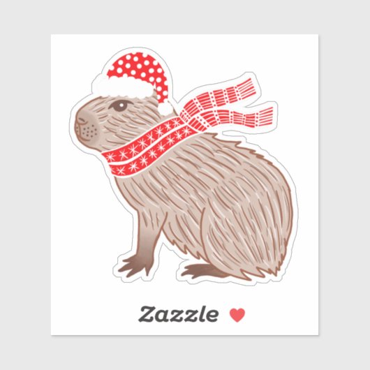 クリスマスカピバラおもしろい動物愛好家 シール (シート)
