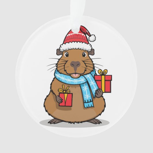 クリスマスカピバラ オーナメント (正面)