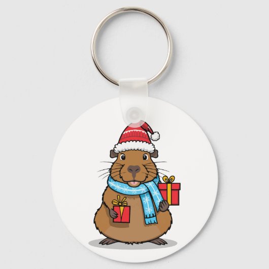 クリスマスカピバラ キーホルダー (正面)