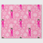 クリスマスカマラハリスサンタシーピンク ラッピングペーパー (フラット)