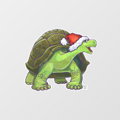 クリスマスカメの窓にしがみつく ウィンドウサイン (シート)