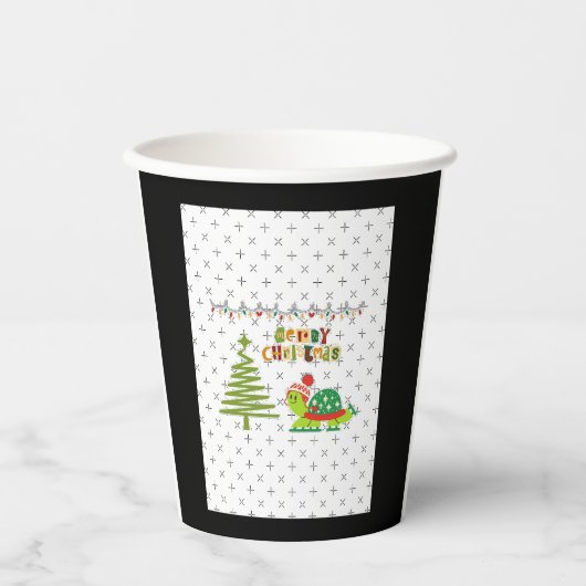クリスマスカメのAラインのドレス 紙コップ (正面)