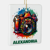 クリスマスカメラ写真愛好家のカスタム セラミックオーナメント (右)