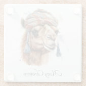 クリスマスカメラ、カスタマイズ可能 ガラスコースター (裏面)