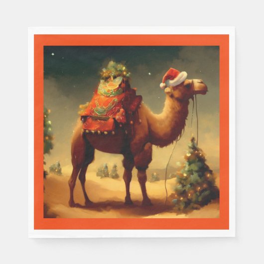 クリスマスカメル1 スタンダードランチョンナプキン (正面)