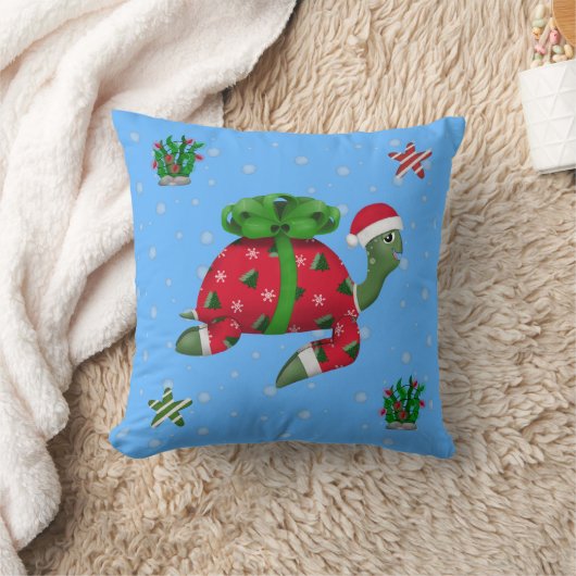 クリスマスカメ クッション (ブランケット)