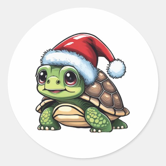 クリスマスカメ ラウンドシール (正面)