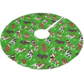 クリスマスカライヤーキングチャールズスパニエル犬 ブラッシュドポリエステルツリースカート (アングル)