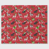 クリスマスカライヤーキングチャールズスパニエル犬 ラッピングペーパー (フラット)