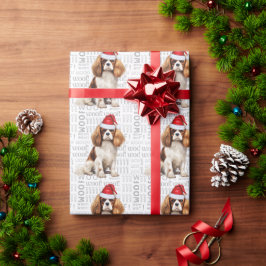 クリスマスカライヤーキングチャールズドッグラバーホリデー ラッピングペーパー