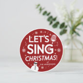 クリスマスカラオケパーティー ヴィンテージ ビニールレコード 赤 招待状 (スタンド正面)