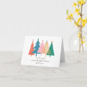 クリスマスカラフルに折り畳ま空白のれたクリスマスツリー カード (黄色い花)