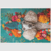 クリスマスカラフルのフランスのプードルデコペ 薄葉紙 (正面)