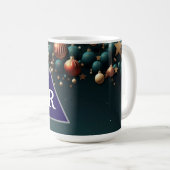 クリスマスカラフルのボールと星 コーヒーマグカップ (正面右)